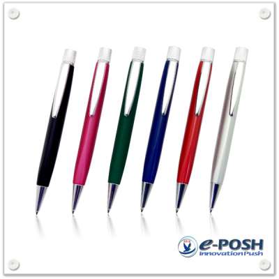 Twist action aluminum triangle barrel ball point pen