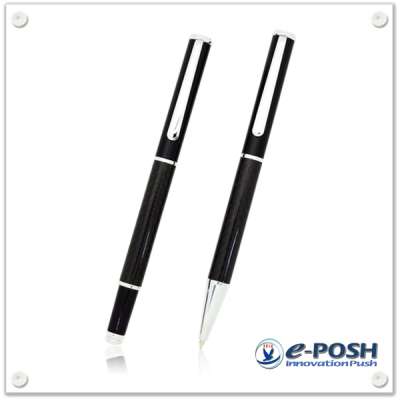 Carbon fiber slim metal ballpoint pen and roller ball pen