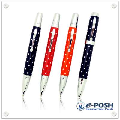 Aluminum Crystal dots pattern mini ball pen