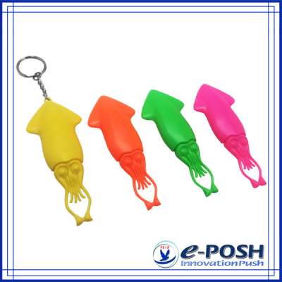 Squid style advertising key ring ball point pen