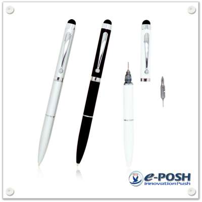 Multi-functional metal ball pen with stylus