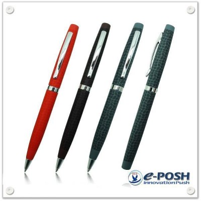 High quality luxury leather pattern imprint twist action gift ball pen