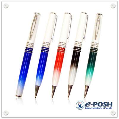 Metal gift pen set with color layers & rubber rings