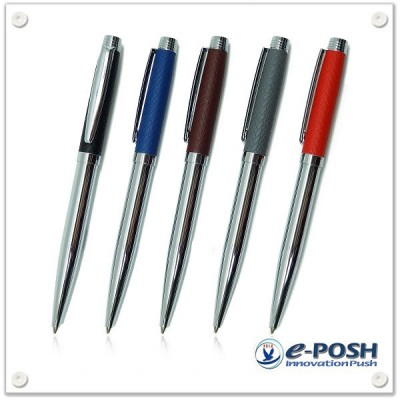 High quality hot stamping PU leather wrapped ballpoint pen